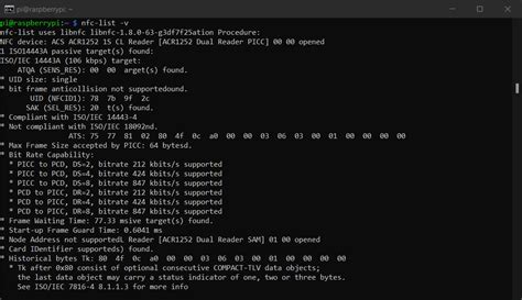 sudo nfc list not working libnfc